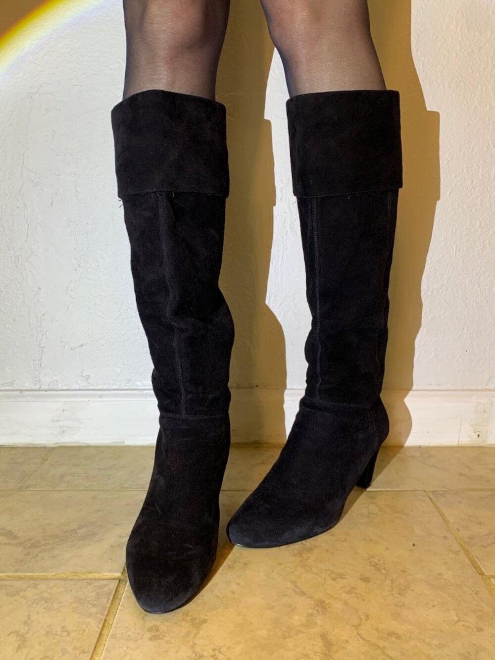 Tall Black Suede Boots Bandolino Women's US Size 9